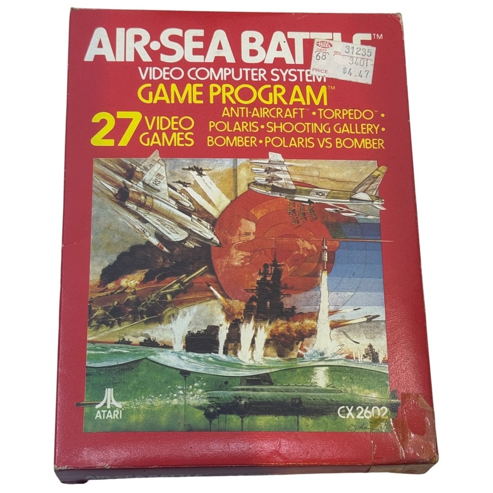 Air-Sea‎ Battle Atari 2600 Video Game CX2602 Red Box 1987 1988